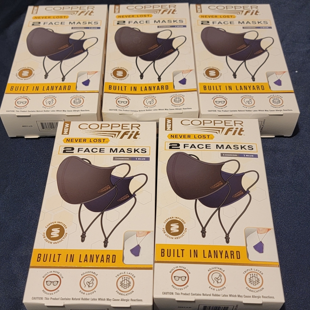 Copper Fit Never Lost Masks - Set of 5 - 10 Total